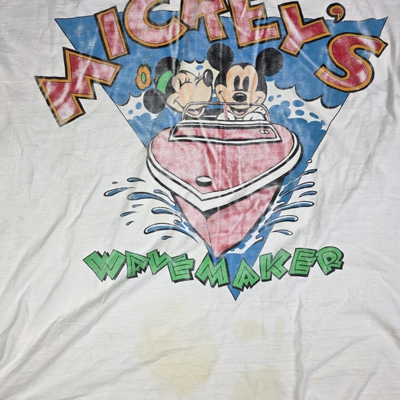 Vtg Mickey Mouse Walt Disney World Shirt 80s Rare Wavemaker Single Stitched XXL - Picture 3 of 6